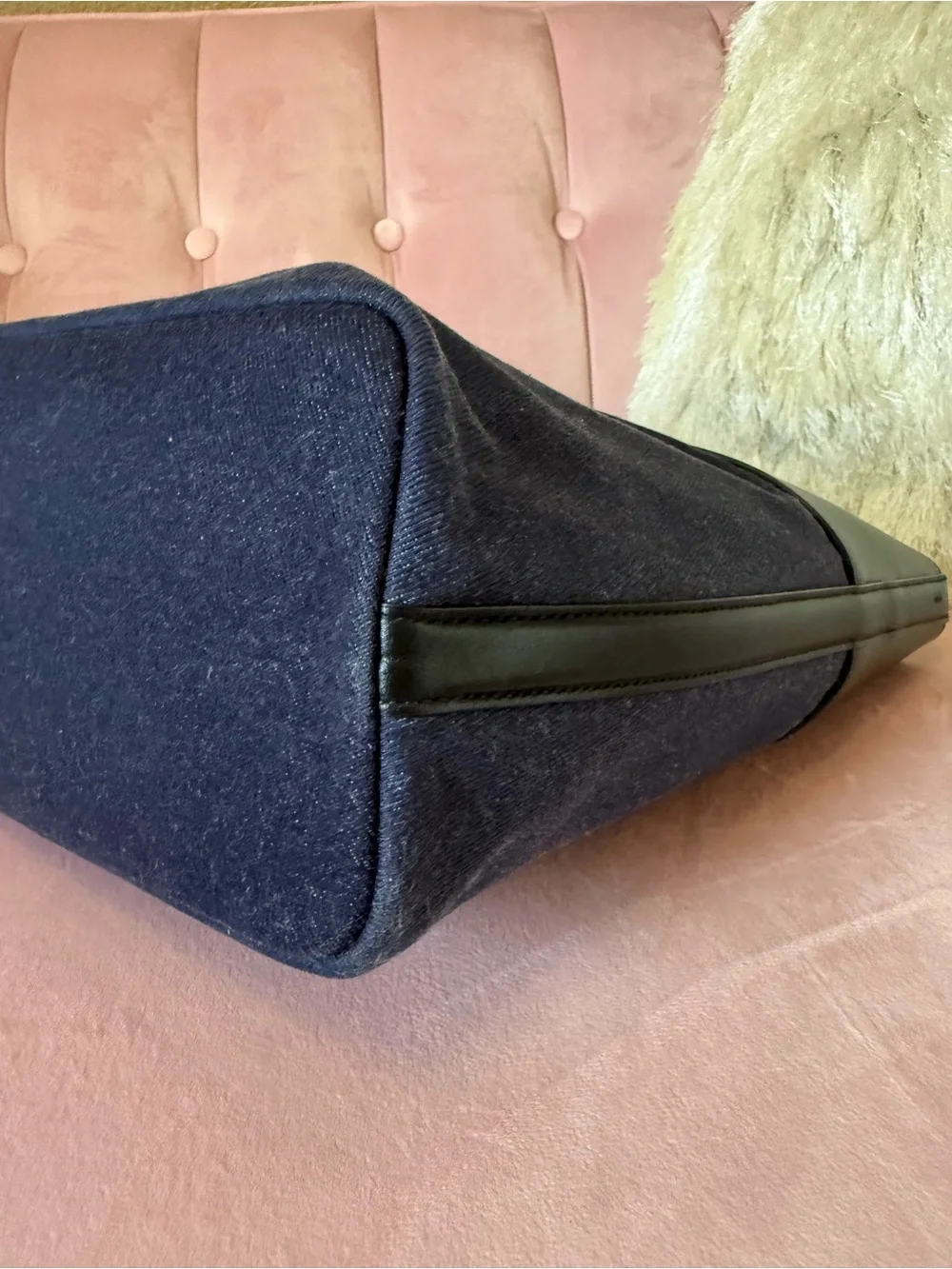 💯Auth! Alexander McQueen “The Bow Bag” Denim w Black Leather Trim & Interior.